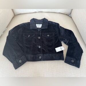 Old Navy Girls Black Velvet Jacket – Size S (6–7) – New With Tags